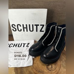 Schutz Amirah, Black Leather Boots SIZES 7W, 9 1/2W US (BRAND NEW)